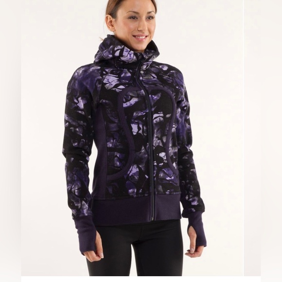 lululemon athletica Jackets & Blazers - Lululemon Scuba Hoodie *Print - Black Swan Creekside Camo. Worn once.